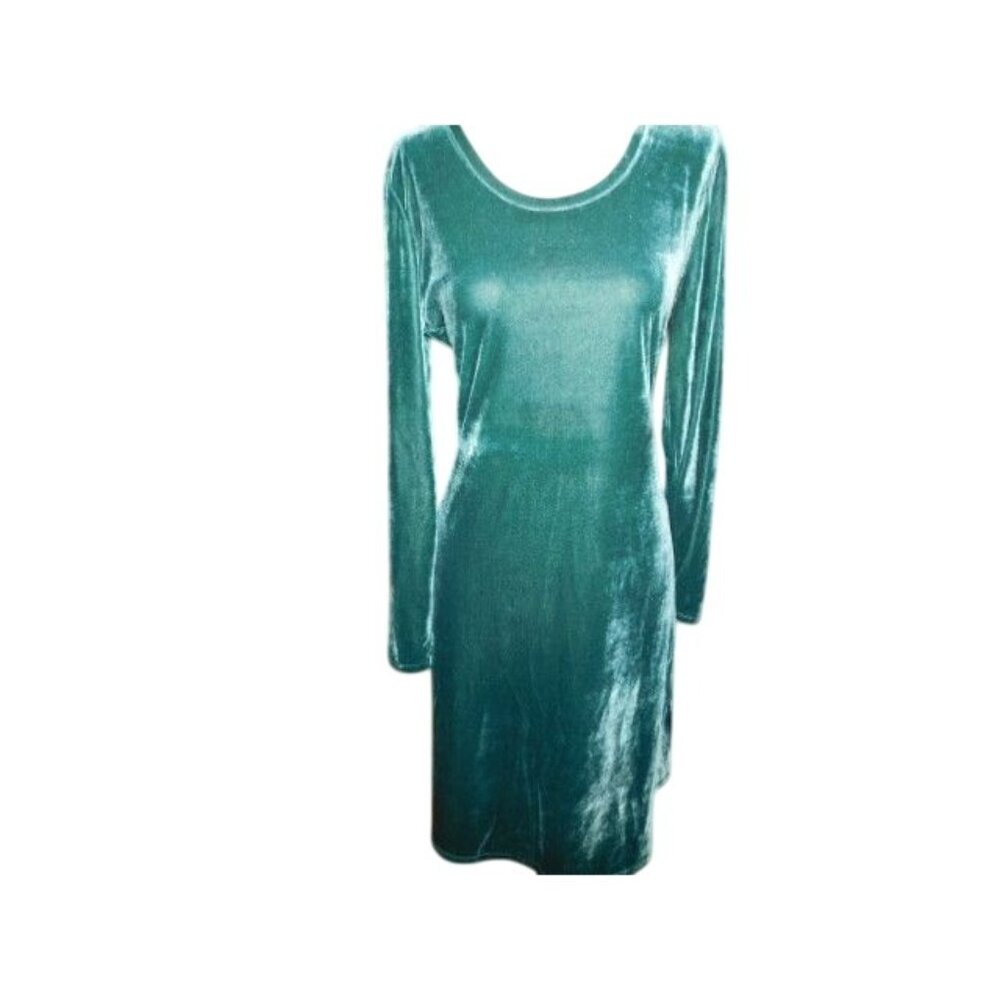 Soft Surroundings Size M Medium Green Crushed Velvet Dress NWT
